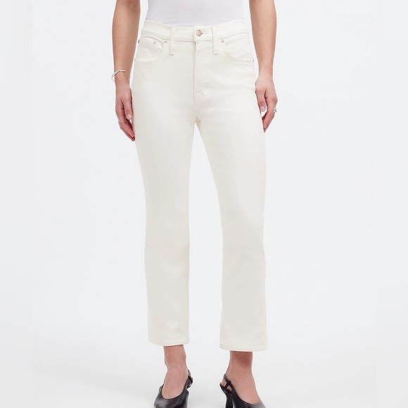 Madewell Petite Kick Out White Crop Jeans Size 26P - Picture 2 of 6